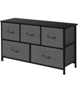 Azl1 Life Concept Extra Wide Dresser Storage Tower In Dark Grey, 5, And ... - £45.39 GBP