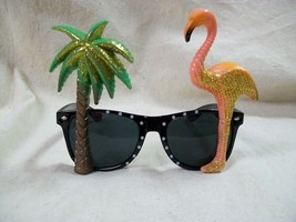 Tropical Palm Tree Flamingo Glasses Parrothead Buffett Fan Luau Fun Part... - $9.95