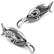Surf Style Piranha Necklace Stainless Steel Nautical Fisherman Fishbones Pendant - £15.97 GBP