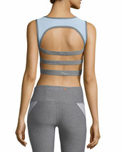 X BY GOTTEX Back Stripes Cut Out RUN Yoga SPORTS BRA Top Grey ( L ) - £52.82 GBP