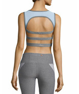 X BY GOTTEX Back Stripes Cut Out RUN Yoga SPORTS BRA Top Grey ( L ) - $89.54 CAD