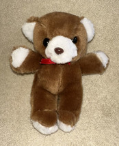 Vintage Embrace Teddy Bear Brown &amp; White 1987 Plush 6” Small Stuffed Animal - £7.98 GBP