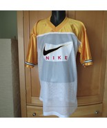 VTG NIKE Spellout BIG SEWN SWOOSH  MESH &amp; Glanz JERSEY   Made USA One Size - £18.68 GBP