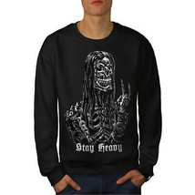 Wellcoda Heavy Metal Bad Guy Mens Sweatshirt, Skull Casual Pullover Jumper - £24.11 GBP+
