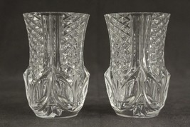 Vintage Tableware 2PC Lot Crystal Toothpick Holders Quilted Diamond Pattern 3.25 - £15.75 GBP