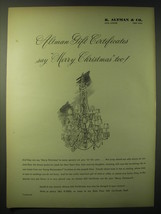 1948 B. Altman &amp; Co. Gift Certificates Ad - Merry Christmas - £13.82 GBP