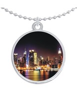 City Night Lights Round Pendant Necklace Beautiful Fashion Jewelry - €14,64 EUR