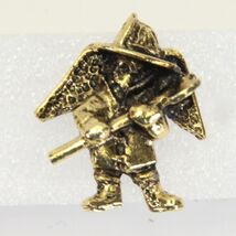 Fireman Guardian Angel Brooch Pin Gold Color Metal 1" W x 1.2" H Camgo - $6.85