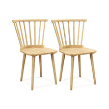 Windsor Dining Chairs Set of 2 Rubber Wood Kitchen Chairs with Spindle B... - $2,496.60 MXN