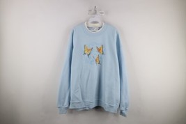 Vintage 90s Country Primitive Womens XL Flower Butterfly Layered Sweatshirt USA - £39.10 GBP