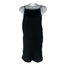 Zara Women&#39;s Black Ribbed Spaghetti Strap Tie Closure Shortall Size XL NWT - £18.39 GBP