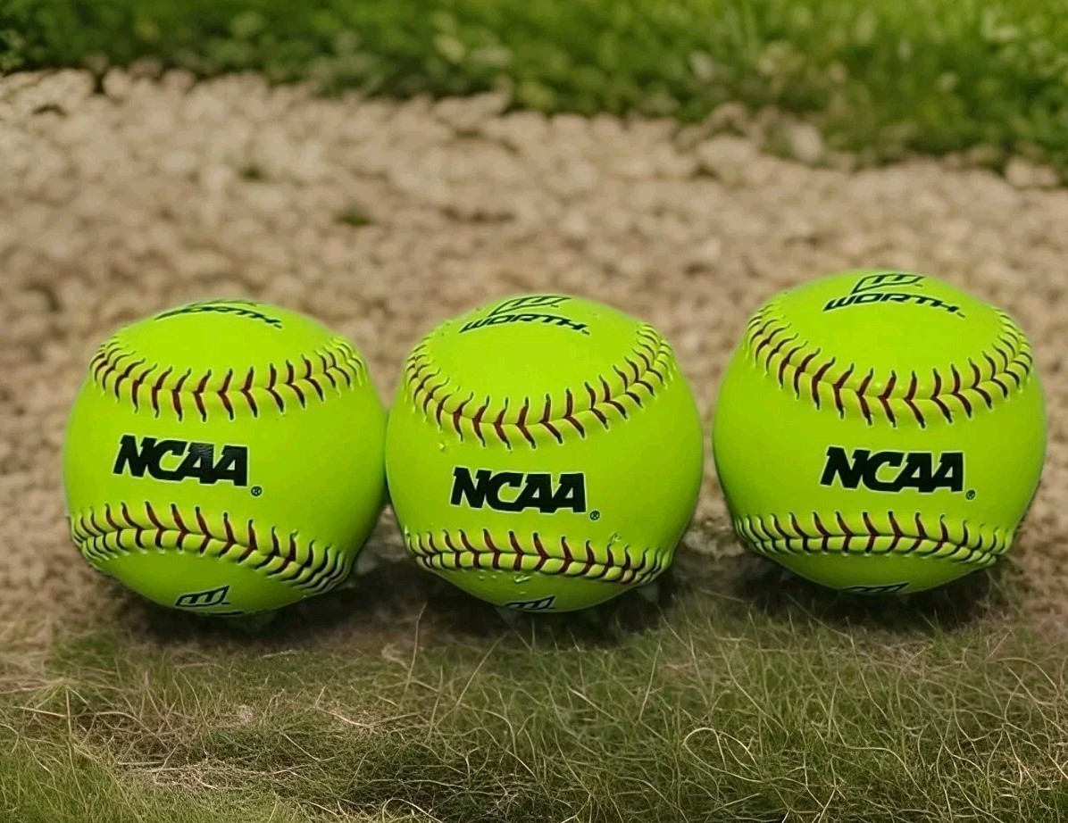 3 Worth 12&quot; Green Softballs Recreational NCAA League Solid Cork  NC12BB ... - $13.58