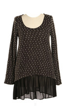 Women Polka Dotted Top with Extended Bottom Tunic Blouse Casual - $27.99