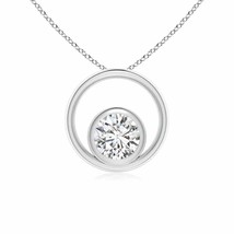 ANGARA Natural Diamond Open Circle Pendant Necklace in 14K Gold (HSI2, 0.33 Ctw) - £650.85 GBP