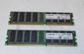 Lot Of 2 Crucial Memory Module 1GB 184-Pin UNBUFF DIMM 128MX6 CT12864Z40... - $53.88