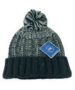 Winter Essentials Black &amp; Gray Knit Hat Beanie with Pom Pom Ladies&#39; One ... - £6.86 GBP