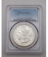 1887 $1 Silver Morgan Dollar Graded by PCGS as MS-66+! Super Rare Grade! - £700.87 GBP