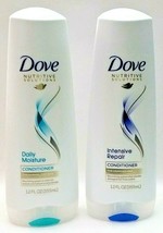 TWIN PACK DOVE Daily Moisture / Intensive Repair CONDITIONER 12 Oz Ea BR... - $22.76