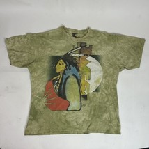 The Mountain Native T-shirt Vintage 1999 Gina Gray Distressed Green Tie Dye Sz L - $37.04