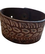Western Boho Layering Hand Tooled Leather Bracelet Ivory Brown - €23,80 EUR