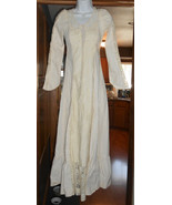 Gunne Sax Corset Dress Cream Lace Long Sleeve Sz 7 Prairie Wedding Boho ... - $193.05