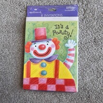 Vintage NOS Hallmark Cute Clown Birthday Party Invitations 8 In Each Pac... - $6.82 CAD
