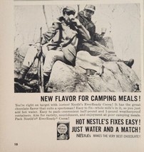 1958 Print Ad Nestle&#39;s Eveready Cocoa Mix Hunters on Rock Enjoy a Cup - £10.97 GBP