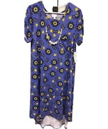 NWT LuLaRoe Large Periwinkle Black Gold Medallions Soft Knit Carly Swing... - $41.57
