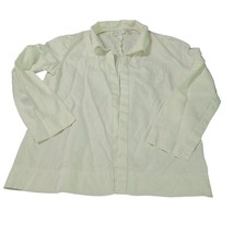 Dana BuchmanWomens Blouse Egg Shell Size 8 Long Sleeve Collar Pockets - £13.30 GBP