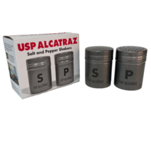 USP Alcatraz Salt And Pepper Shakers Stainless Steel New In Original Box - $18.78