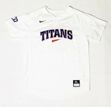 Nike  NYO Titans Laser Baseball Henley Jersey One Button Boy&#39;s XL White ... - $26.73