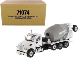 Peterbilt 567 with McNeilus Bridgemaster Mixer White and Gray 1/50 Dieca... - £82.73 GBP