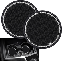 2PCS Bling Car Cup Coaster, 2.75 Inch Auto Car Cup Holder Insert Coasters Silico - £8.42 GBP