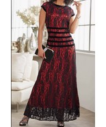Mother of Bride Groom Women&#39;s Wedding Occasion Gown Black Lace dress plu... - $3,204.15 MXN