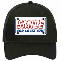 Smile God Loves You Novelty Black Mesh License Plate Hat - £22.79 GBP