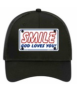 Smile God Loves You Novelty Black Mesh License Plate Hat - €24,74 EUR