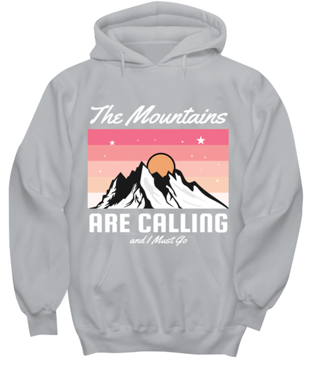The Mountains are Calling, grey Hoodie. Model 60074  - $39.99+