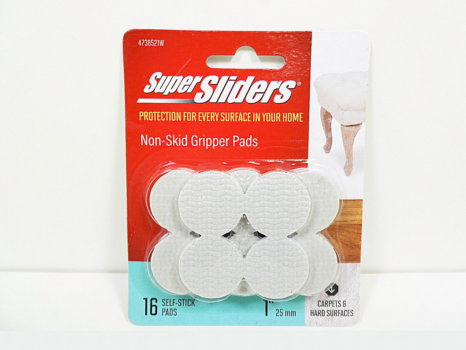 16 Pack Self Sticking Floor Glides 1&quot; Round Table Chair Furniture Slider... - $6.52