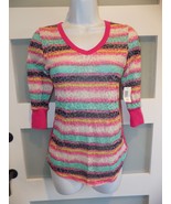 No Boundaries V-neck Lace Back Multi-Color Shirt Size Small (3/5) Women&#39;... - $22.46 CAD