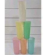 Vintage Retro Tupperware Stackable 16oz Tumblers 107 Pastel Cups Tall Lo... - $24.98 CAD