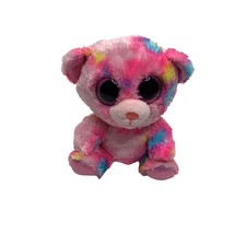 Ty Beanie Boos Plush Bear Tye Dye Franky Pink Stuffed Animal Doll Toy 5 ... - £6.96 GBP