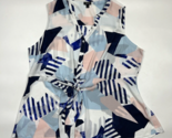 Torrid Georgette Peplum Tie-Front Sleeveless Top Blouse 2 White Multi Ge... - $20.56