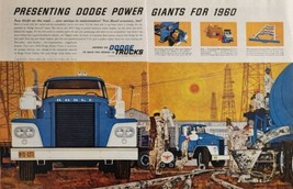 1960 Print Ad Dodge Power Giants Trucks Construction Site Chrysler Corporation   - £14.16 GBP