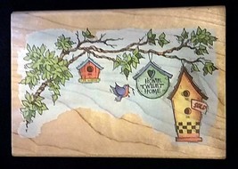 1996 Stampendous Home Tweet Home Wood Mounted Rubber Stamp PO26 - £10.25 GBP