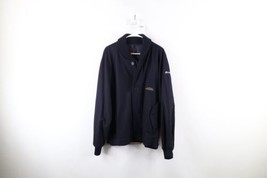 Vintage 90s Mens XL Spell Out Automobili Lamborghini Wool Bomber Jacket Blue - £114.64 GBP