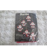 NOS Bucilla &quot;Jeweled&quot; SUPER SANTA ORNAMENTS Felt KIT #48787 - Set of 6 - £9.44 GBP