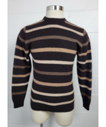 Impermeable Platinum Mens Brown Beige Striped Himalayan Yak Crew Neck Sw... - $49.50