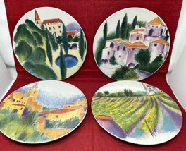 4 Linda Montgomery Provence 11&quot; Round Dinner Plate Certified International Set - $89.05