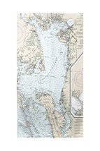 Betsy Drake Charlotte Harbor, FL Nautical Map Beach Towel - £48.73 GBP