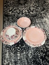 6 Opalhouse Ditsy PINK/WHITE Floral Scalloped Melamine Dinner Salad Plates Bowls - £34.83 GBP